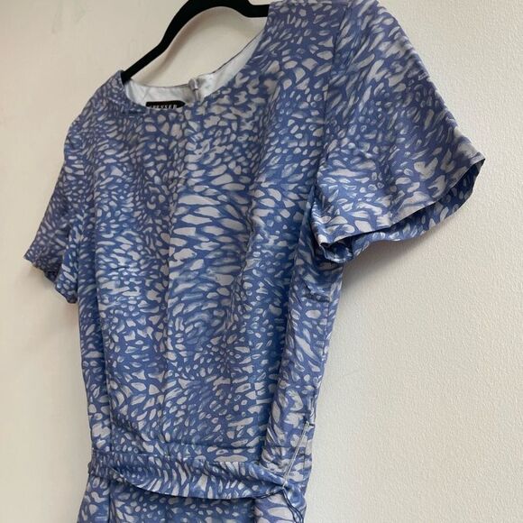 Spenser Jeremy Women's Blue Midi Dress Floral Print Round Neck Size 6 - Picture 5 of 10